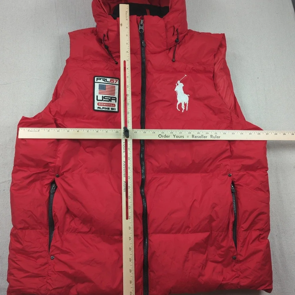 Polo Ralph Lauren Puffer Vest Mens 3XLT Red Down  PRL67 Downhill Alpine Ski